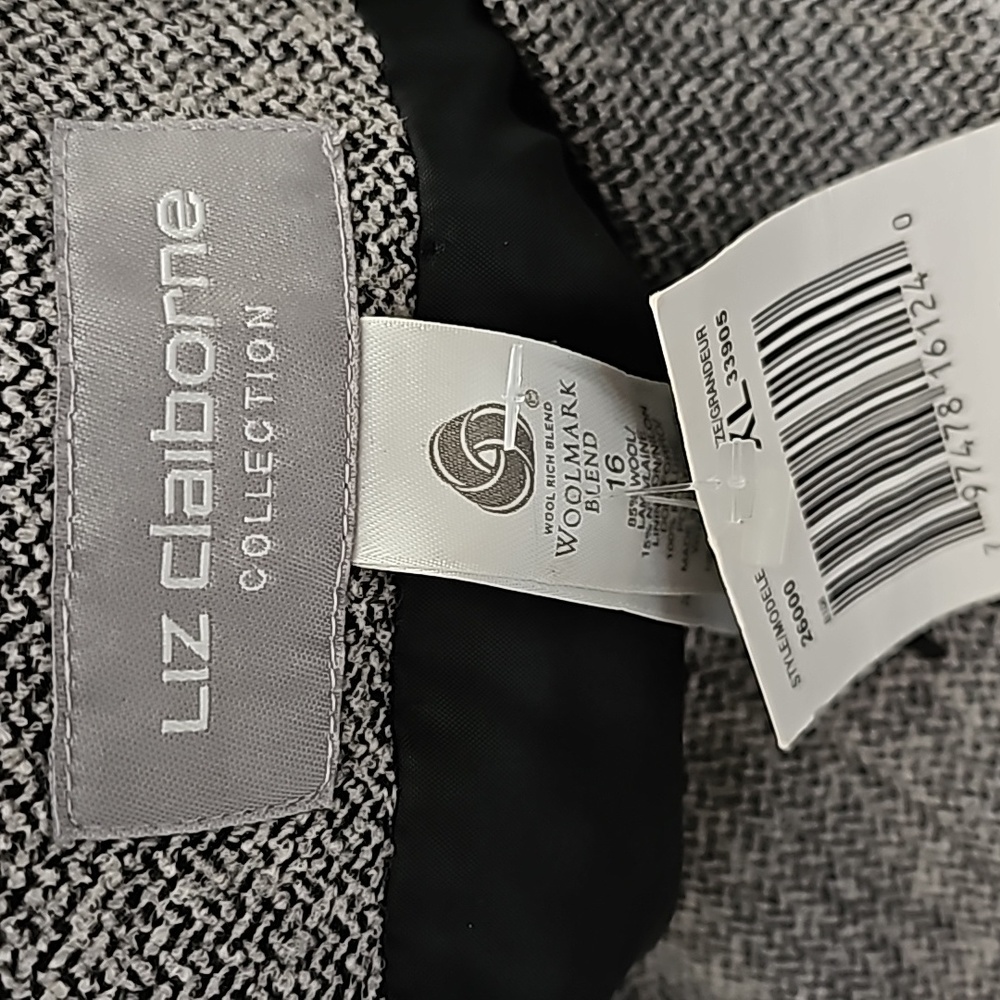 NWT Vintage Liz Claiborne Blazer Woolmark Blend XL Sz 16 Deadstock - Picture 6 of 10